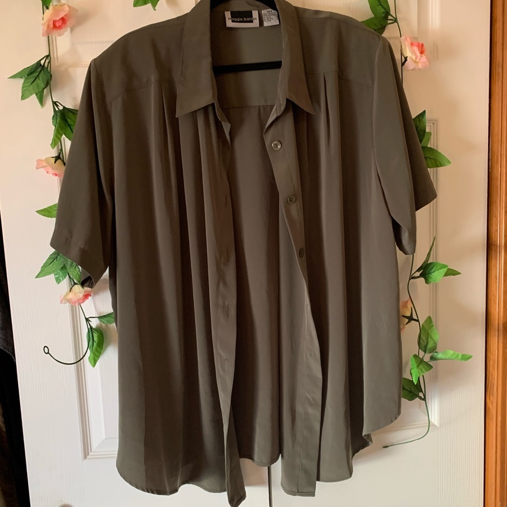 Olive Button Up Blouse